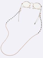 Handmade Chain Metal Glasses Rope Black And White Crystal Pendant Glasses Chain Mask Chain main image 4