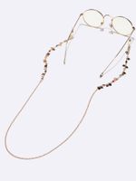 Handmade Chain Metal Glasses Rope Peach Heart Piece Color Crystal Pendant Glasses Chain Mask Chain main image 3