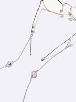 Two-piece Glasses Chain Acrylic Pink Cracked Bead Glasses Rope Mask Chain main image 4