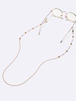 Handmade Chain Metal Glasses Rope Golden Peach Heart Pearl Pendant Glasses Chain Mask Chain main image 3