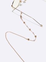 Handmade Chain Metal Glasses Rope Golden Peach Heart Pearl Pendant Glasses Chain Mask Chain main image 4