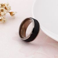 European And American Fashion Striped Ring Black Personality Trendy Titanium Single Index Finger Ring main image 4