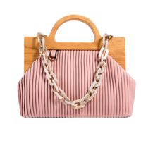 Autumn And Winter New Wooden Handle Fashion Chain Fold Striped Shoulder Simple Messenger Bag main image 6