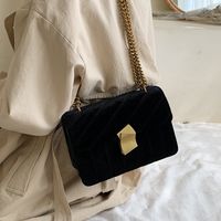 New Velvet Small Bag 2020 New Korean Messenger Bag Chain Shoulder Fashion Small Square Bag main image 4