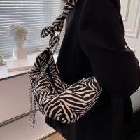 Zebra Print Leopard Print Canvas 2021 New Fashion Dumpling All-match Large-capacity Shoulder Bag main image 6