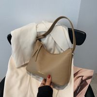 Single Shoulder Messenger Bag 2021 New Solid Color Fashion Lychee Pattern Underarm Bag main image 5