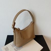 Single Shoulder Messenger Bag 2021 New Solid Color Fashion Lychee Pattern Underarm Bag main image 4