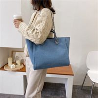 Foreign Trade Bag 2020 New Trendy Korean Portable Canvas Bag Wild One-shoulder Chain Tote Bag main image 5