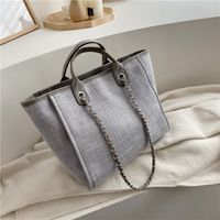 Foreign Trade Bag 2020 New Trendy Korean Portable Canvas Bag Wild One-shoulder Chain Tote Bag main image 4
