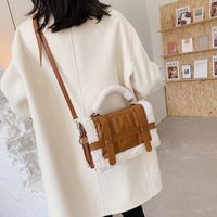 2021 New Fashion Plush Messenger Bag Autumn And Winter Plush Portable Small Bag Wholesale sku image 3