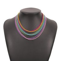 Simple Exaggerated Geometric Color Chain Multilayer Necklace sku image 1