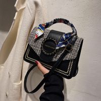 Autumn And Winter Plaid New One-shoulder Messenger Small Square Bag sku image 2