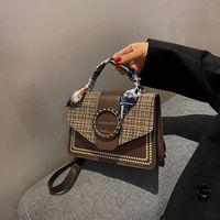 Autumn And Winter Plaid New One-shoulder Messenger Small Square Bag sku image 3