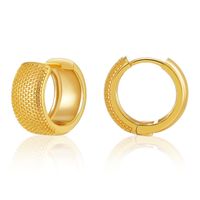 Fashion 18k Gold-plated Copper Earrings Embossed Ear Buckle Smooth Small Earrings sku image 1