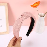 Solid Color Knotted Knitted Headband Korean Simple Fabric Woolen Headband sku image 2