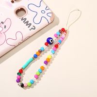 Cartoon Crystal Evil Eye Mobile Phone Lanyard Beads Letter Mobile Phone Chain Pendant Anti-fall sku image 2