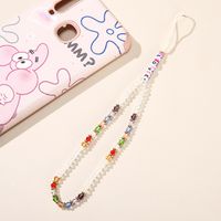 Cartoon Crystal Evil Eye Mobile Phone Lanyard Beads Letter Mobile Phone Chain Pendant Anti-fall sku image 6