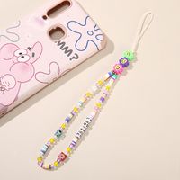 Cartoon Crystal Evil Eye Mobile Phone Lanyard Beads Letter Mobile Phone Chain Pendant Anti-fall sku image 8