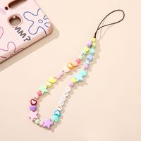 New Cartoon Candy Color Heart Letter Mobile Phone Chain Butterfly Star Pendant Anti-lost sku image 3