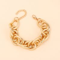 Personalized Golden Exaggerated Aluminum Chain Choker Necklace Bracelet Combination Set Wholesale sku image 1