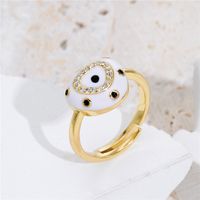 Cross-border Source Type Of Oil Dripping Devil's Eye Ring Opening Design Copper sku image 1