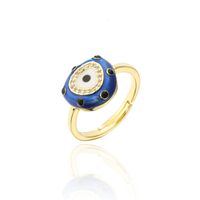 Cross-border Source Type Of Oil Dripping Devil's Eye Ring Opening Design Copper sku image 2