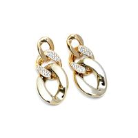 New Style Geometric Chain Earrings Fashion Retro Niche Design Sense Diamond Alloy Earrings sku image 1