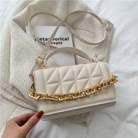 New Retro Solid Color Small Bag Fashion Messenger Bag Simple Rhombic Bag sku image 1