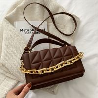 New Retro Solid Color Small Bag Fashion Messenger Bag Simple Rhombic Bag sku image 4