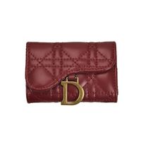 2021 Autumn And Winter New Trendy Fashion Folding Ladies Rhombus Embroidery Thread Wallet sku image 1