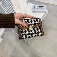 Wallet Female Thin Section 2021 New Houndstooth Short Wallet Fabric Multi-card Card Holder sku image 2