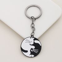 New Alloy Drip Oil Jewelry Accessories Pendant Flowers Moon Cat Series Key Chain sku image 1