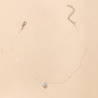 Simple Transparent Invisible Fish Line Zircon Necklace Diamond-studded Clavicle Chain Female sku image 4