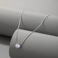 Simple Transparent Invisible Fish Line Zircon Necklace Diamond-studded Clavicle Chain Female sku image 8