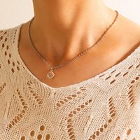 Simple Transparent Invisible Fish Line Zircon Necklace Diamond-studded Clavicle Chain Female sku image 28