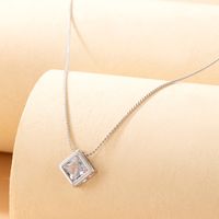 Simple Transparent Invisible Fish Line Zircon Necklace Diamond-studded Clavicle Chain Female sku image 5