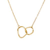 New Creative Simple Fashion Elegant Women's Jewelry Necklace Double Ring Double Buckle Necklace sku image 1