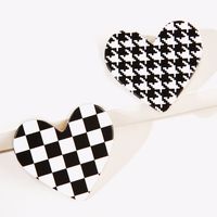 Retro Black And White Houndstooth Hairpin Cute Square Lattice Hairpin main image 1