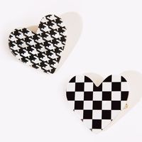Retro Black And White Houndstooth Hairpin Cute Square Lattice Hairpin main image 3