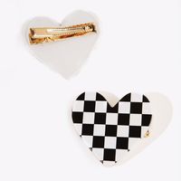 Retro Black And White Houndstooth Hairpin Cute Square Lattice Hairpin main image 5