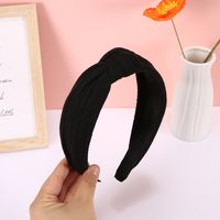 Solid Color Knotted Knitted Headband Korean Simple Fabric Woolen Headband main image 3
