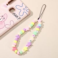 New Cartoon Candy Color Heart Letter Mobile Phone Chain Butterfly Star Pendant Anti-lost main image 4