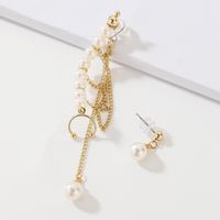 Fashion Pearl Tassel Asymmetric Earrings Ear Bone Clip European And American Earrings Women main image 1
