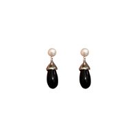 Fashion Black Resin Drop Pearl Earrings European And American Retro Earrings Female main image 6