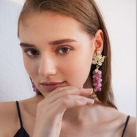 Cute Three-dimensional Simulation Grape Earrings European And American Fashion Fruit Earrings main image 4