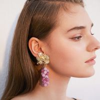 Cute Three-dimensional Simulation Grape Earrings European And American Fashion Fruit Earrings main image 5