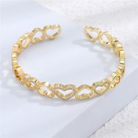 Aogu Cross-border Supply European And American New Gold Copper Micro Inlaid Zircon Bracelet Hollow Love Design Jewelry main image 1