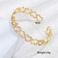 Aogu Cross-border Supply European And American New Gold Copper Micro Inlaid Zircon Bracelet Hollow Love Design Jewelry main image 5
