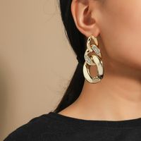 New Style Geometric Chain Earrings Fashion Retro Niche Design Sense Diamond Alloy Earrings main image 1