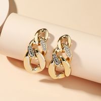 New Style Geometric Chain Earrings Fashion Retro Niche Design Sense Diamond Alloy Earrings main image 3